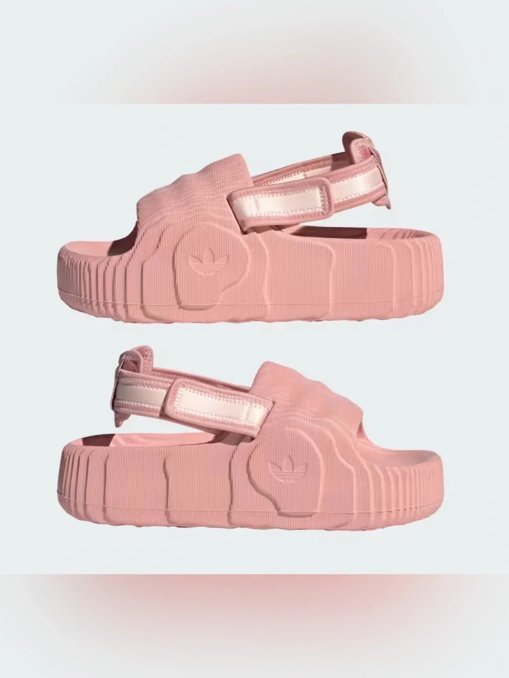 NWT! Adidas ADILETTE 22 XLG SLIDES Platform Slides Pink 8